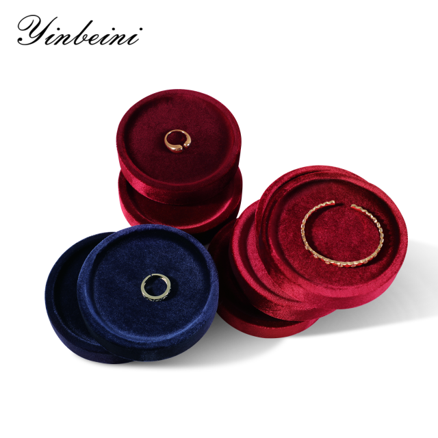 Yinbeini Velvet  Bracelet  Bracelet Organizer Tray  Small Round Jewelry Jewelry Display Tray Showcase Props jeweler counter jewelry counter TB00401