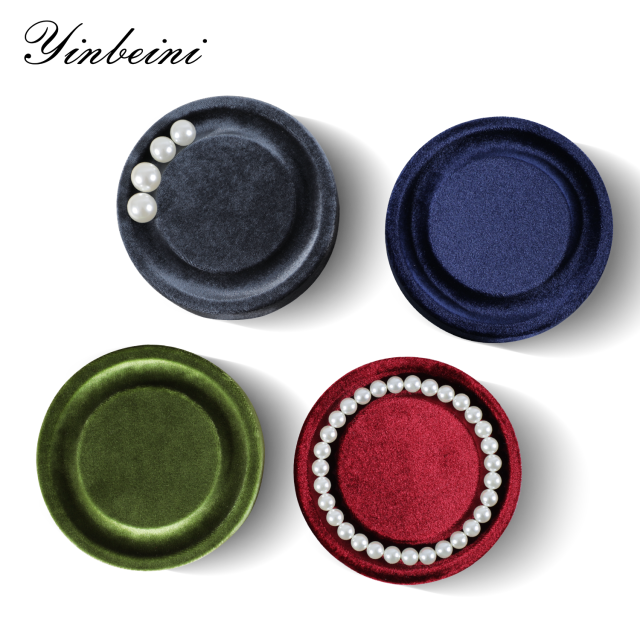 Yinbeini Velvet Bracelet Bangle Organizer Tray Jewelry Display Tray Small Round Jewelry Showcase Props jewelry counter jeweler counter TB00402
