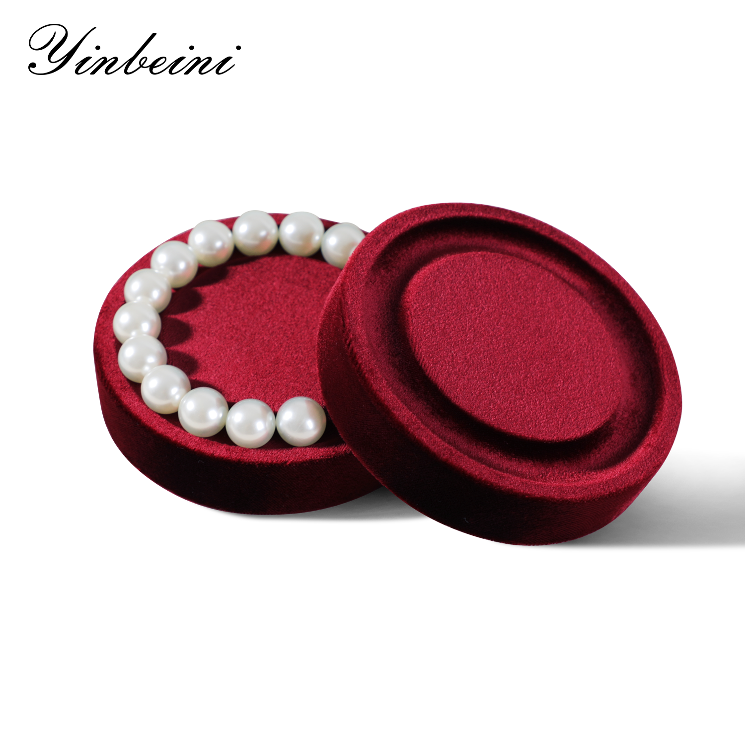 Yinbeini Velvet Bracelet Bangle Organizer Tray Jewelry Display Tray Small Round Jewelry Showcase Props jewelry counter jeweler counter TB00402