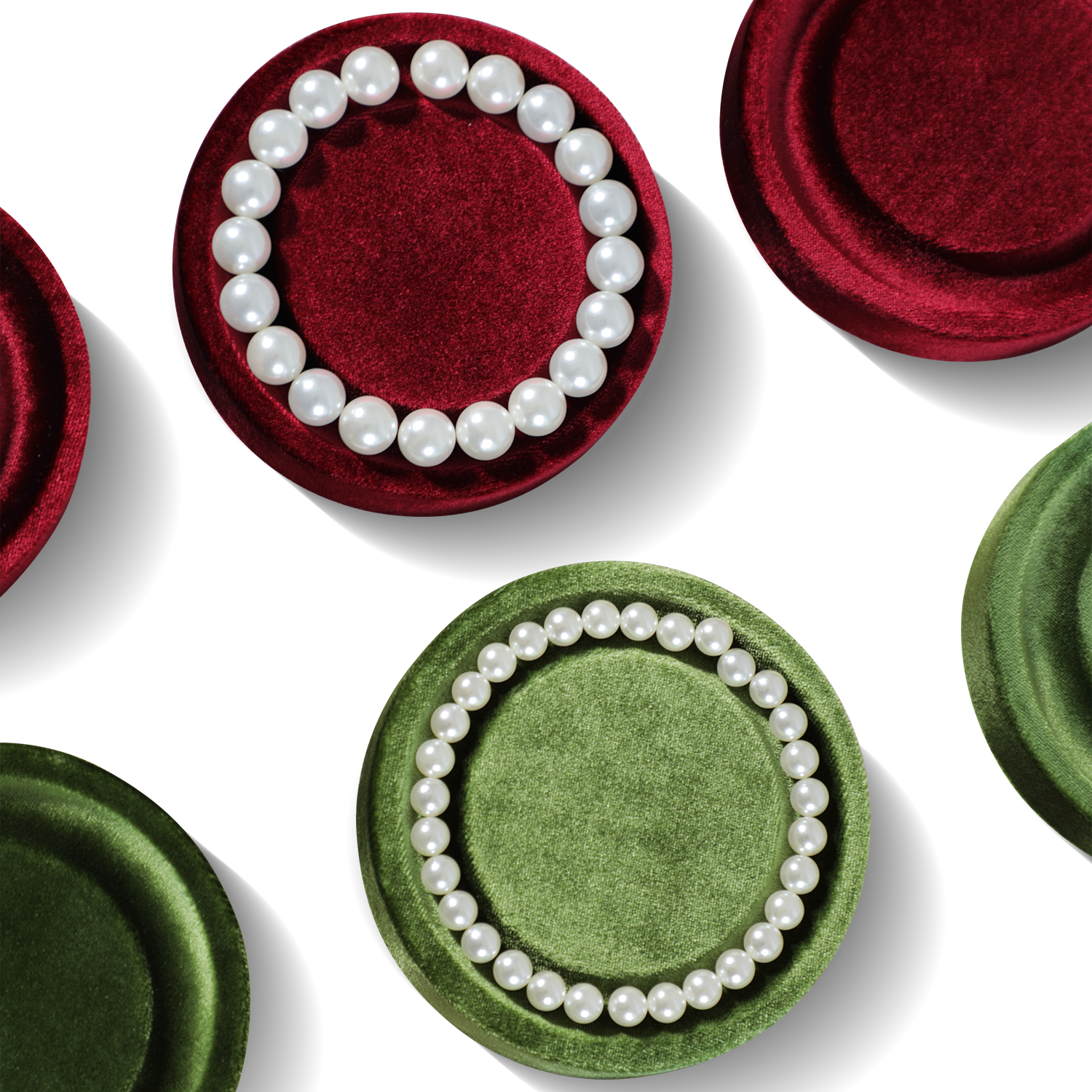 Yinbeini Velvet Bracelet Bangle Organizer Tray Jewelry Display Tray Small Round Jewelry Showcase Props jewelry counter jeweler counter TB00402