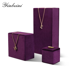Yinbeini Velvet Jewelry Storage Sets Purple Necklace Ring Earring Display Stand Pendant Bracelet Storage Stand jeweler counter jewelry counter TB005