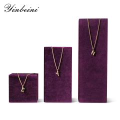 Yinbeini Velvet Jewelry Storage Sets Purple Necklace Ring Earring Display Stand Pendant Bracelet Storage Stand jeweler counter jewelry counter TB005