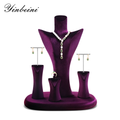 Yinbeini Multi Functional Purple Velvet Jewelry Display Kit for Rings Earrings Necklaces and Bracelets Ideal for Home Organization TB052