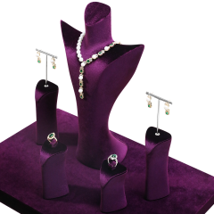 Yinbeini Multi Functional Purple Velvet Jewelry Display Kit for Rings Earrings Necklaces and Bracelets Ideal for Home Organization TB052