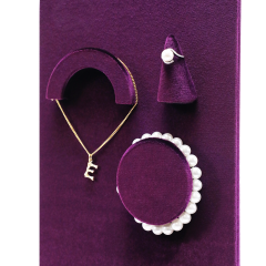 Yinbeini Luxury Purple Velvet Jewelry Display Stand Set for Rings Earrings Necklaces Perfect for Retail Boutiques Bridal Shops and Vanity Storage TB058