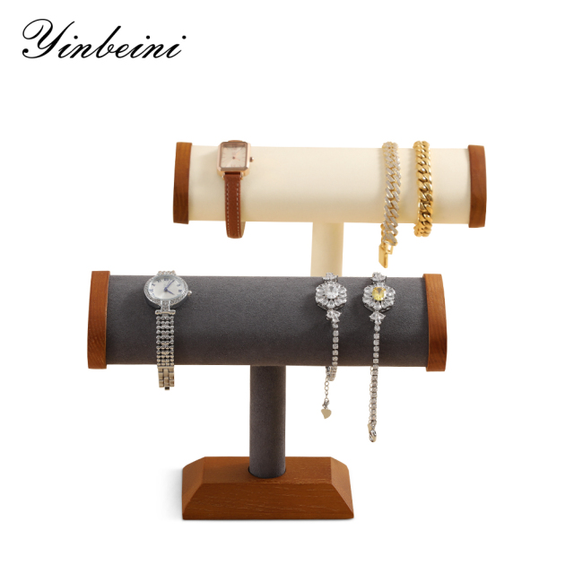 Yinbeini Solid wood suede metal jewelry rack bracelet display bracelet rack jewelry display rack watch display rack jeweler counter jewelry counter