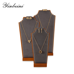 Yinbeini Solid Wooden Necklace Mannequin Stand Earrings Holder Pendant Display Rack Jewelry Organizer jeweler counter jewelry counter