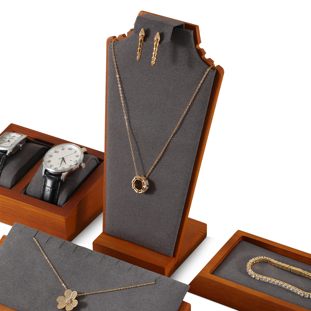 Yinbeini Solid Wooden Necklace Mannequin Stand Earrings Holder Pendant Display Rack Jewelry Organizer jeweler counter jewelry counter