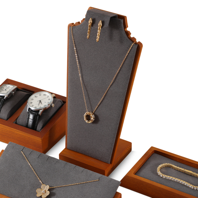 Yinbeini Solid Wooden Necklace Mannequin Stand Earrings Holder Pendant Display Rack Jewelry Organizer jeweler counter jewelry counter