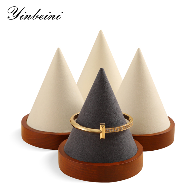 Yinbeini solid wooden Jewelry display props bracelet display stand  jewelry display stand cone bracelet display stand jeweler counter jewelry counter