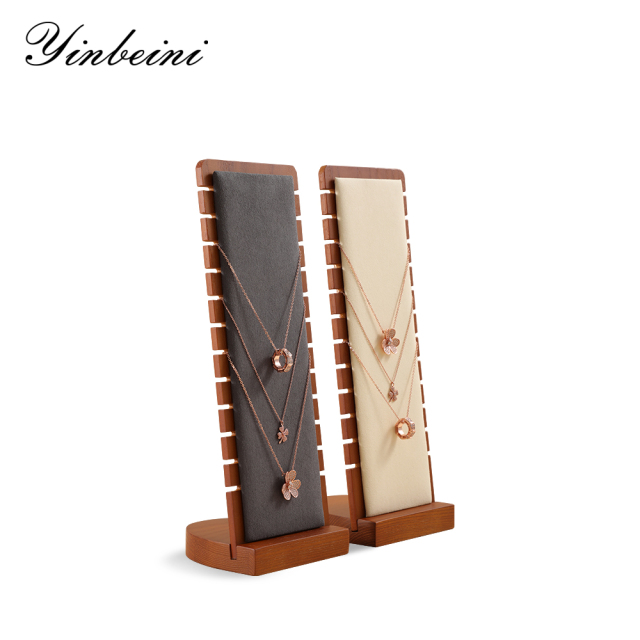 Yinbeini Necklace display rack clavicle chain jewelry rack necklace display props solid wood vertical display rack jeweler counter jewelry counter