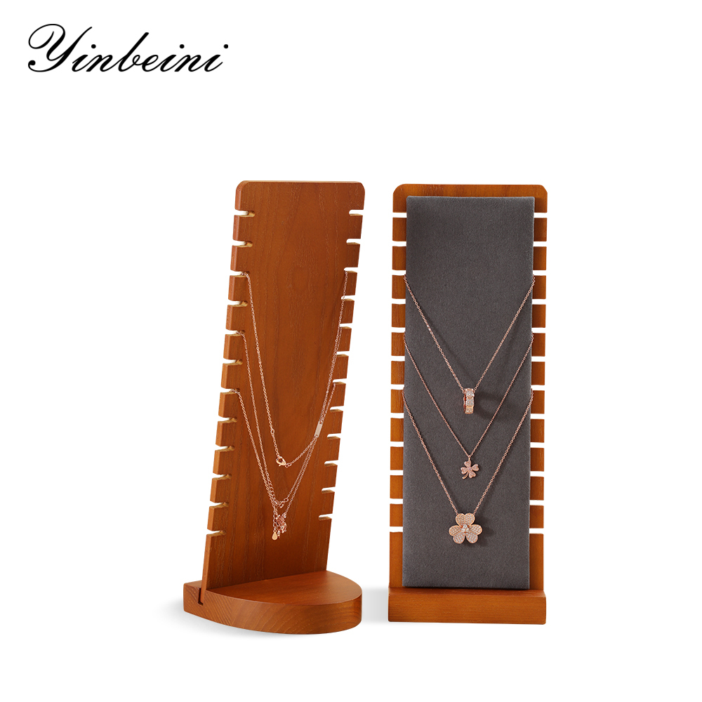 Yinbeini Necklace display rack clavicle chain jewelry rack necklace display props solid wood vertical display rack jeweler counter jewelry counter