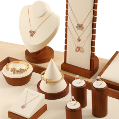 Yinbeini Necklace display rack clavicle chain jewelry rack necklace display props solid wood vertical display rack jeweler counter jewelry counter