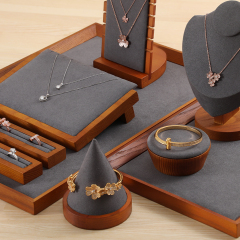 Yinbeini Necklace display rack clavicle chain jewelry rack necklace display props solid wood vertical display rack jeweler counter jewelry counter