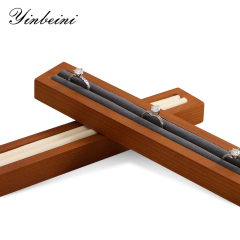 Yinbeini Solid Wooden Ring Display Tray Ring Storage Stand with Microfiber Rings Organizer jeweler counter jewelry counter