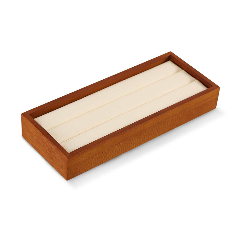 Yinbeini Solid Wooden Ring Display Tray Ring Storage Stand with Microfiber Rings Organizer jeweler counter jewelry counter
