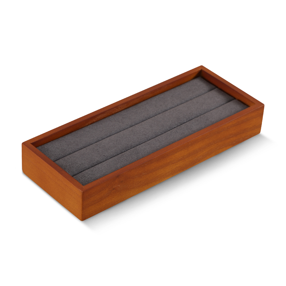 Yinbeini Solid Wooden Ring Display Tray Ring Storage Stand with Microfiber Rings Organizer jeweler counter jewelry counter