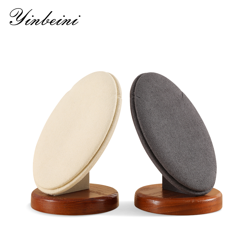 Yinbeini Wooden Necklace Display Stand Pendant Storage Holder Long Chain Jewelry Organizer Shop Table Top Display SM056