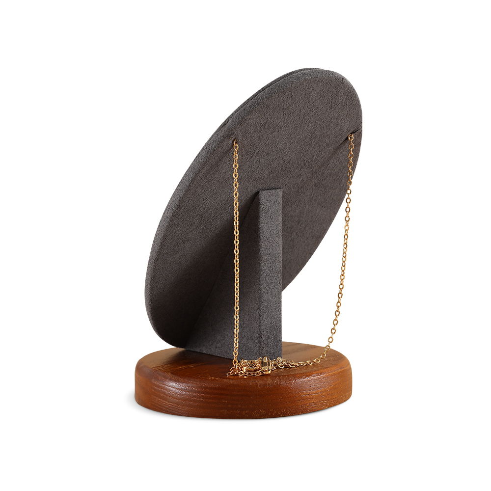 Yinbeini Wooden Necklace Display Stand Pendant Storage Holder Long Chain Jewelry Organizer Shop Table Top Display SM056