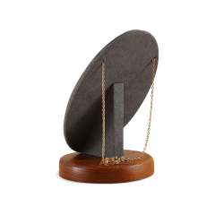 Yinbeini Wooden Necklace Display Stand Pendant Storage Holder Long Chain Jewelry Organizer Shop Table Top Display SM056