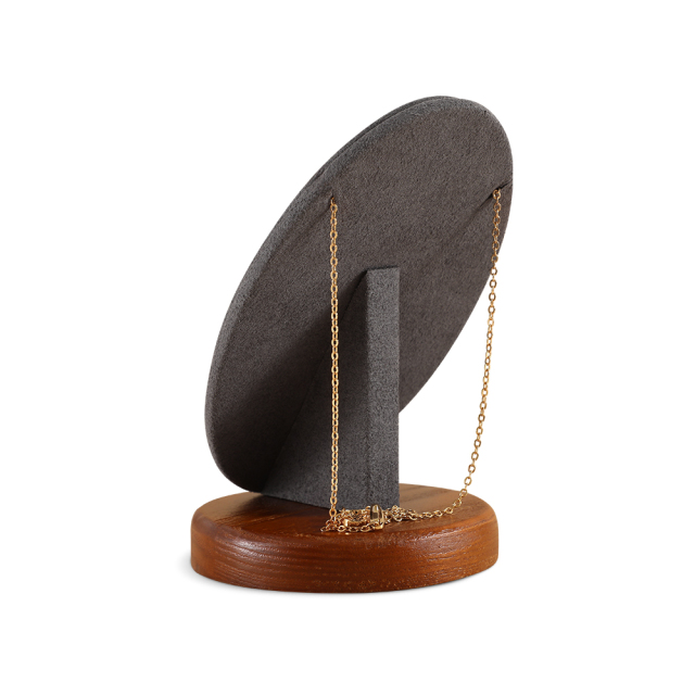 Yinbeini Wooden Necklace Display Stand Pendant Storage Holder Long Chain Jewelry Organizer Shop Table Top Display SM056