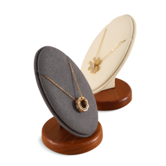 Yinbeini Wooden Necklace Display Stand Pendant Storage Holder Long Chain Jewelry Organizer Shop Table Top Display SM056