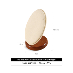 Yinbeini Wooden Necklace Display Stand Pendant Storage Holder Long Chain Jewelry Organizer Shop Table Top Display SM056