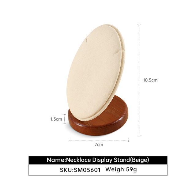 Yinbeini Wooden Necklace Display Stand Pendant Storage Holder Long Chain Jewelry Organizer Shop Table Top Display SM056