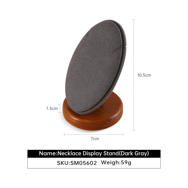 Yinbeini Wooden Necklace Display Stand Pendant Storage Holder Long Chain Jewelry Organizer Shop Table Top Display SM056
