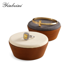 Yinbeini Wooden Bracelet Display Stand Bangle Storage Holder with Microfiber Table Top Display Jewelry Organizer SM057