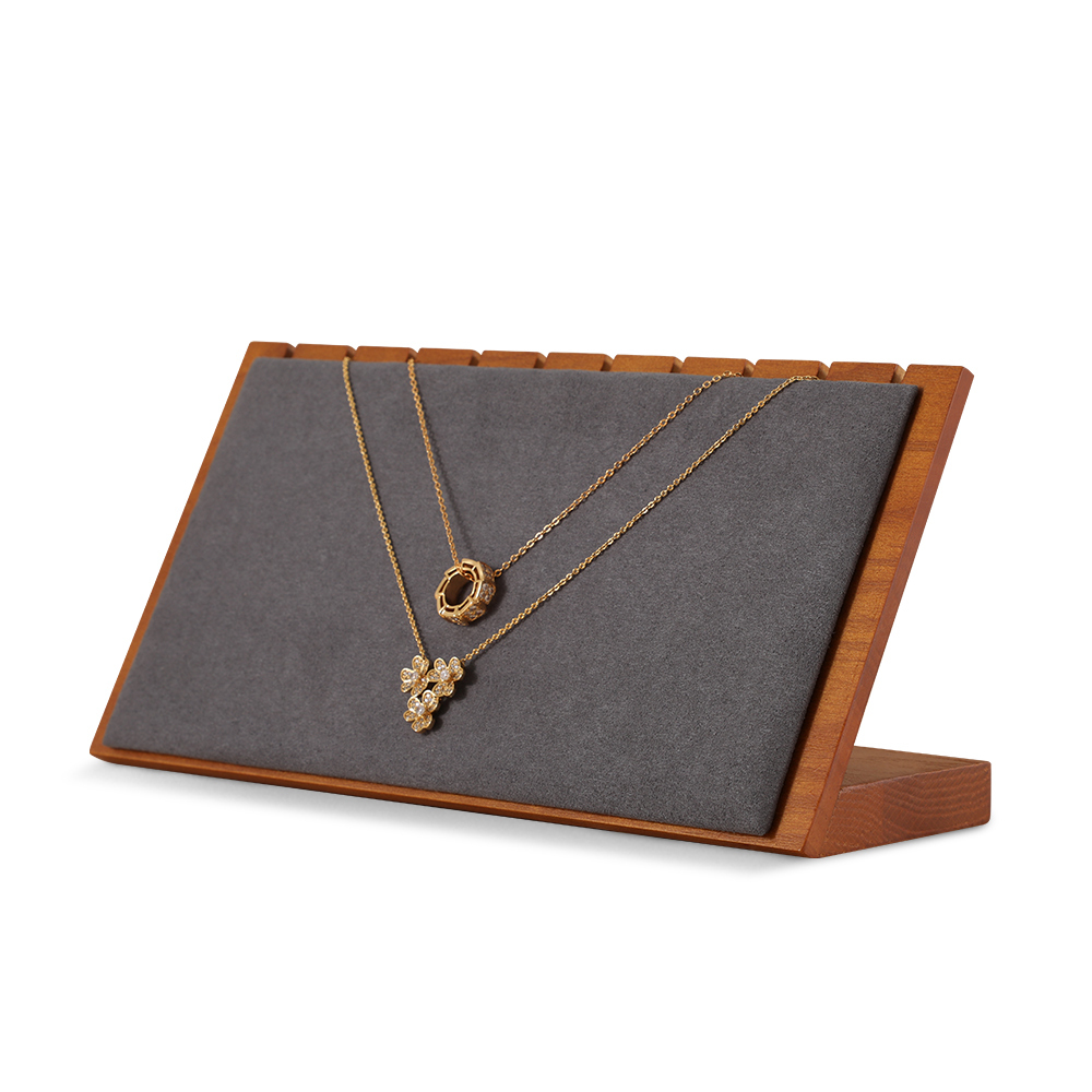 Yinbeini Soft Microfiber Wood Base Jewelry Display Set for Small Business Sellers Great for Craft Fairs Pop Up Shops SM062