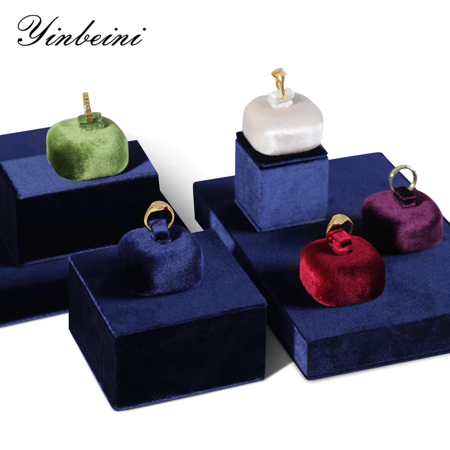 Yinbeini Velvet Jewelry Display Kit High-Quality Earring Ring Display Stand for Craft Fairs and Pop Up Shops Portable and Lightweight TB011