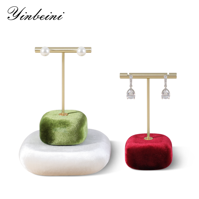 Yinbeini Velvet Jewelry Display Kit High-Quality Earring Ring Display Stand for Craft Fairs and Pop Up Shops Portable and Lightweight TB011