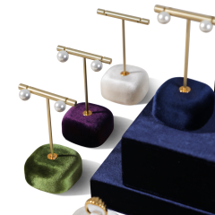 Yinbeini Velvet Jewelry Display Kit High-Quality Earring Ring Display Stand for Craft Fairs and Pop Up Shops Portable and Lightweight TB011