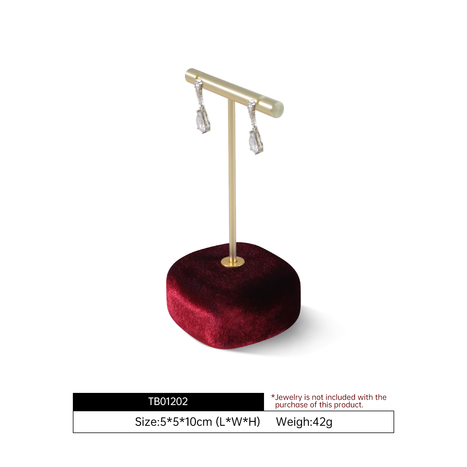Yinbeini Velvet Jewelry Display Kit High-Quality Earring Ring Display Stand for Craft Fairs and Pop Up Shops Portable and Lightweight TB011