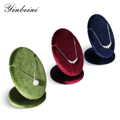 Yinbeini Velvet Necklace Display Stand Pendant Necklace Storage Holder Jewelry Shop Retail Countertop Organizer Rack TB029