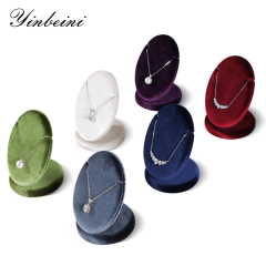 Yinbeini Velvet Necklace Display Stand Pendant Necklace Storage Holder Jewelry Shop Retail Countertop Organizer Rack TB029