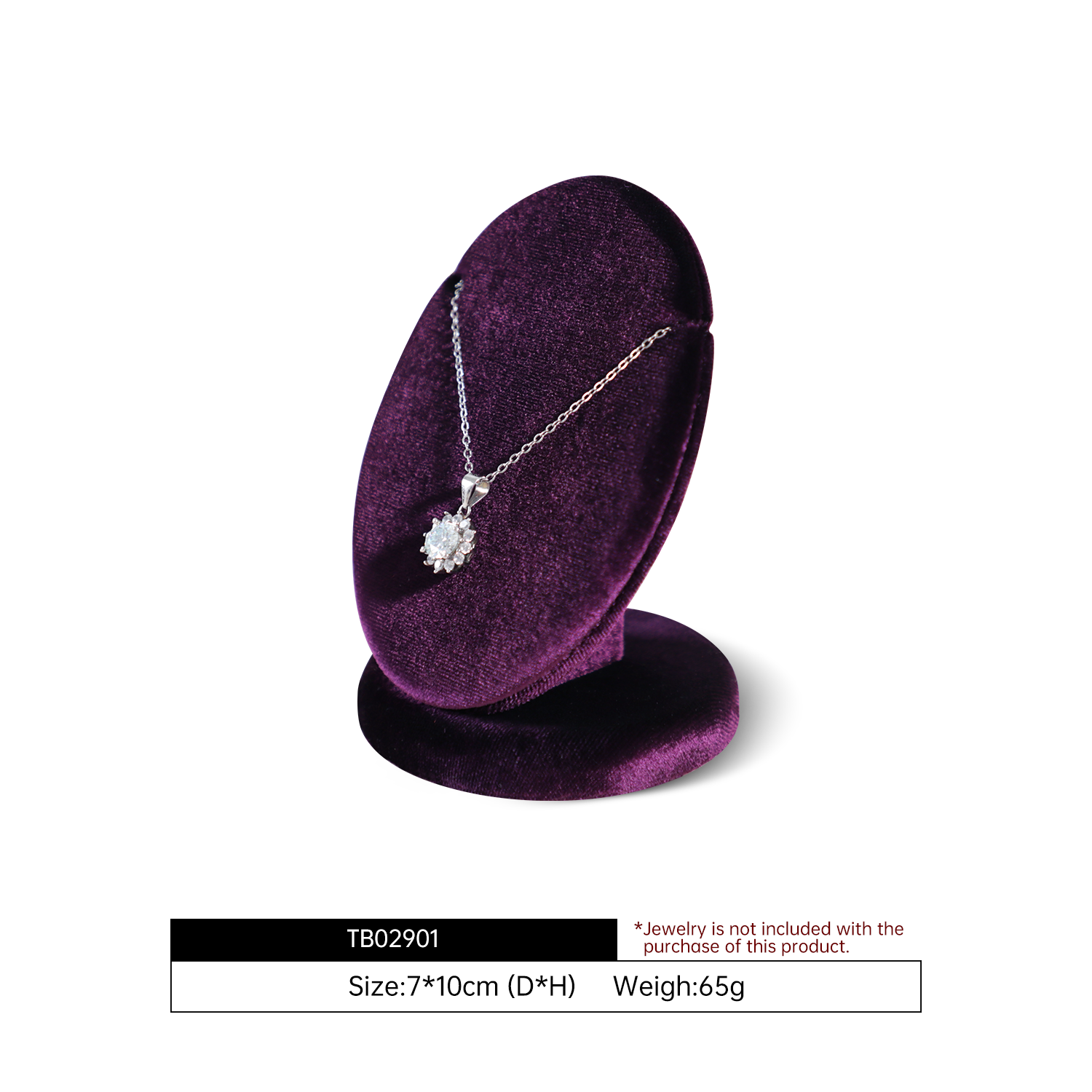 Yinbeini Velvet Necklace Display Stand Pendant Necklace Storage Holder Jewelry Shop Retail Countertop Organizer Rack TB029