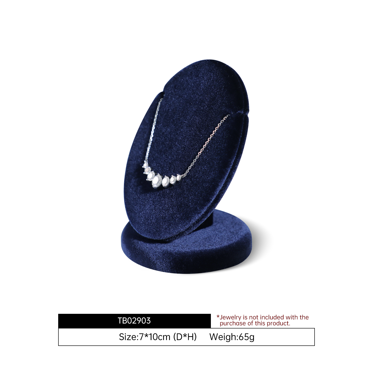 Yinbeini Velvet Necklace Display Stand Pendant Necklace Storage Holder Jewelry Shop Retail Countertop Organizer Rack TB029