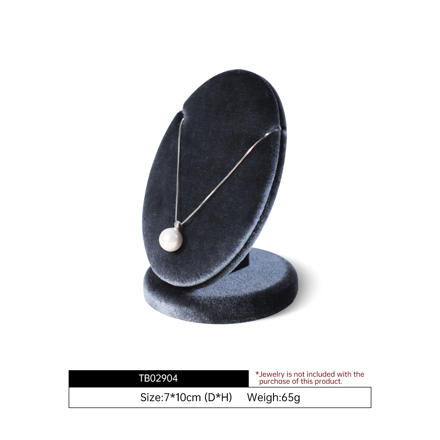 Yinbeini Velvet Necklace Display Stand Pendant Necklace Storage Holder Jewelry Shop Retail Countertop Organizer Rack TB029