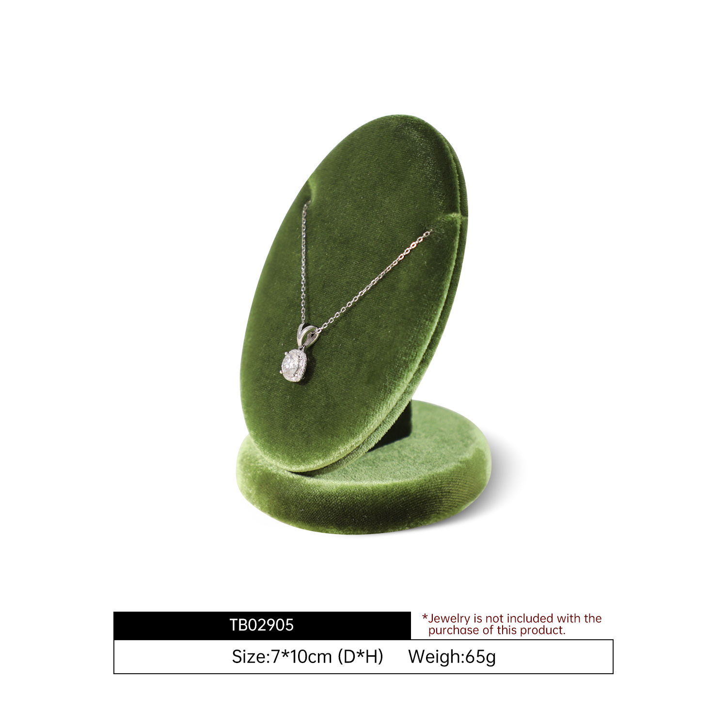 Yinbeini Velvet Necklace Display Stand Pendant Necklace Storage Holder Jewelry Shop Retail Countertop Organizer Rack TB029