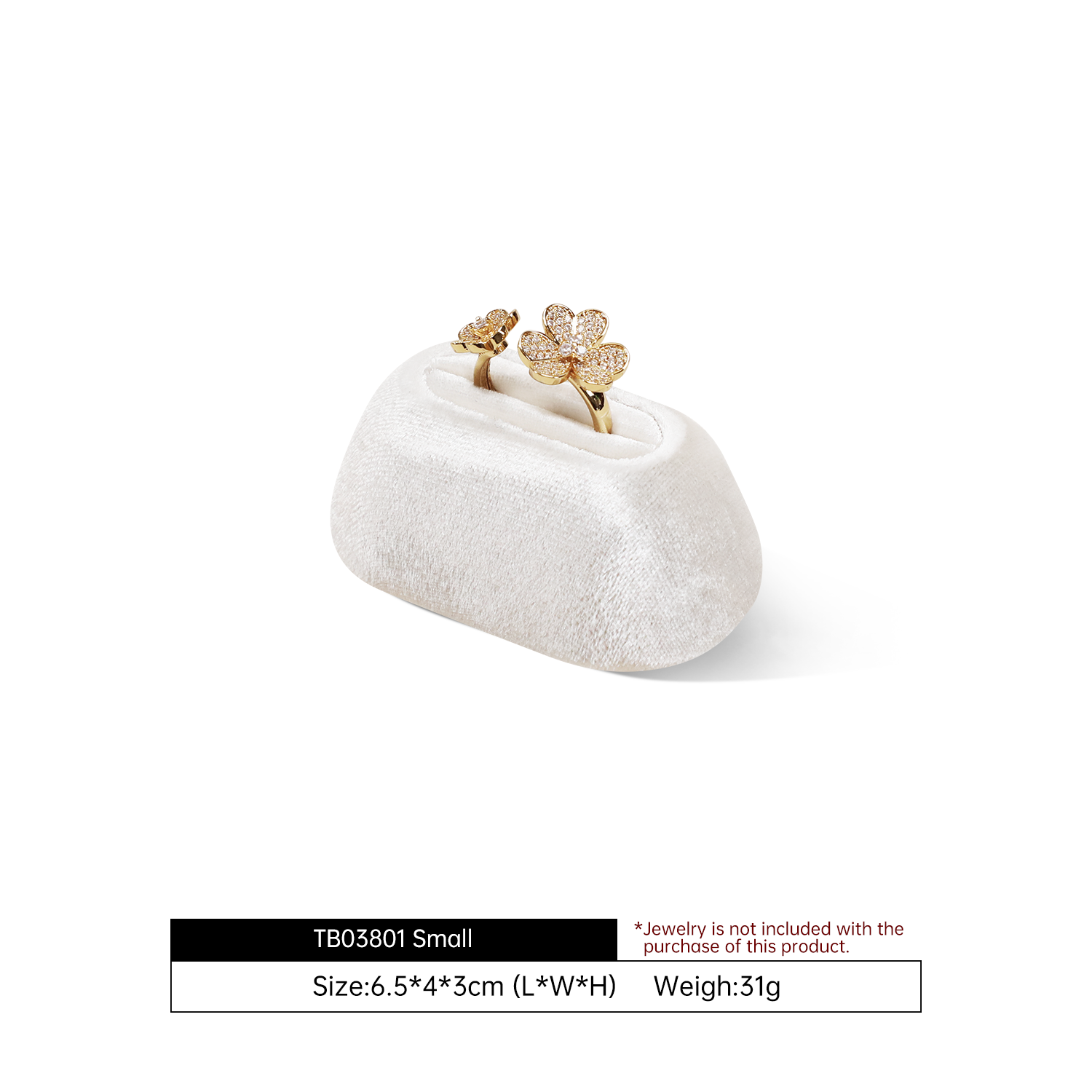 Yinbeini Velvet Ring Bracelet Display Stand for Retail Counters Durable and Reusable for Daily Jewelry Merchandising TB033