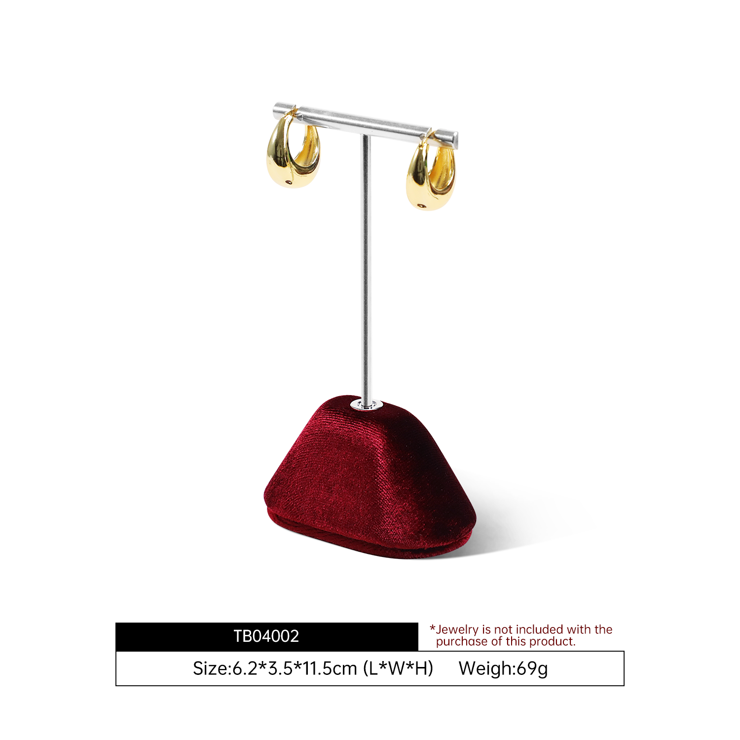 Yinbeini Purple Velvet Ring Earrings Necklace Display Stand for Wedding Perfect for Jewelry Store Counters and Bridal Shops TB039