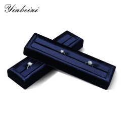 Yinbeini Velvet Ring Display Stand Single Row Ring Ear Stud Storage Organizer Jewelry Shop Showcase Props TB045