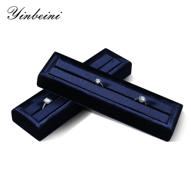 Yinbeini Velvet Ring Display Stand Single Row Ring Ear Stud Storage Organizer Jewelry Shop Showcase Props TB045