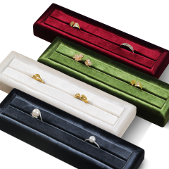 Yinbeini Velvet Ring Display Stand Single Row Ring Ear Stud Storage Organizer Jewelry Shop Showcase Props TB045