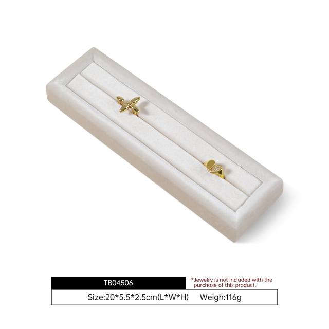 Yinbeini Velvet Ring Display Stand Single Row Ring Ear Stud Storage Organizer Jewelry Shop Showcase Props TB045