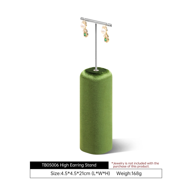 Yinbeini Aesthetic Purple Velvet Jewelry Display Stand with Multiple Holders for Complete Jewelry Sets Perfect for Bridal Boutiques and Gift Shops TB046