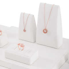 Yinbeini PU Leather Ring Necklace Earrings Storage Stand White Jewelry Display Set Pendant Organizer jeweler counter jewelry counter TT001