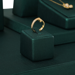 Yinbeini PU Leather Ring Earrings Necklace Storage Stand Dark Green Jewelry Accerssories Display Set Bangle Pendant Organizer TT004